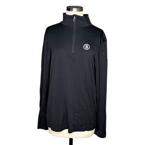 BOGNER Black Long Sleeve 1/4 Zip Pullover Basleylare Men's Large Winter Ski